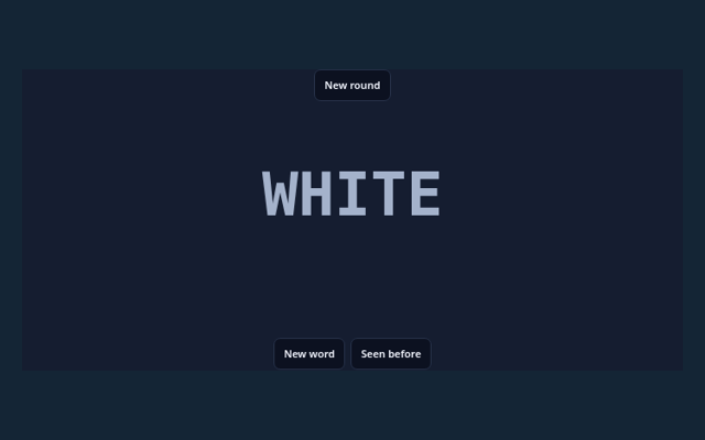 Word Recall playing interface